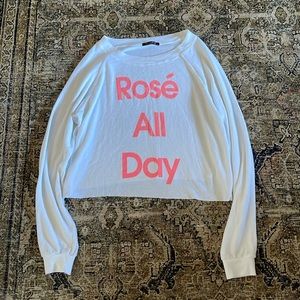 Wildfox Rose All Day Sweatshirt Round Neck Pullover Oversized